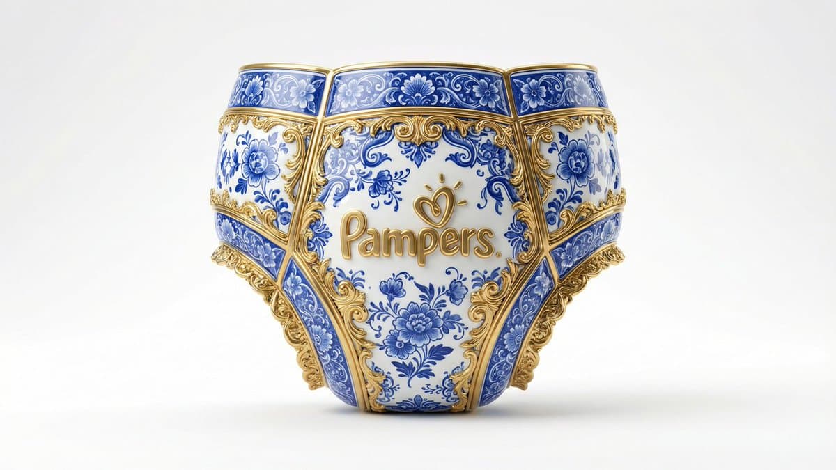 Gilded Delftware Product Signature Prompt — example 1