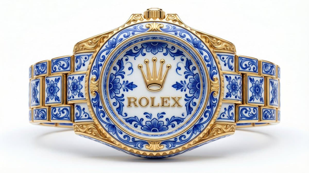Gilded Delftware Product Signature Prompt — example 3
