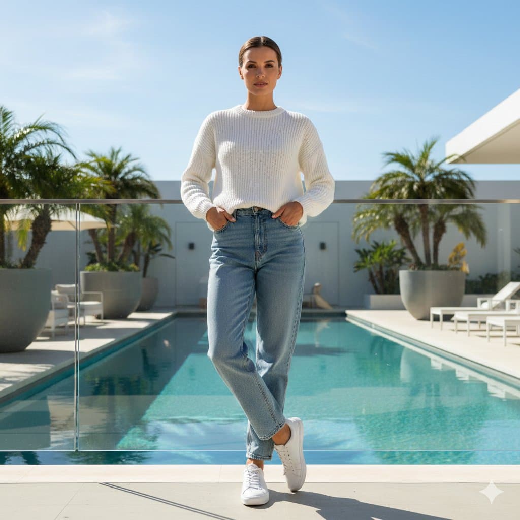 Ultra-realistic Lifestyle Portrait at Luxury Poolside with Identity Lock — example 1