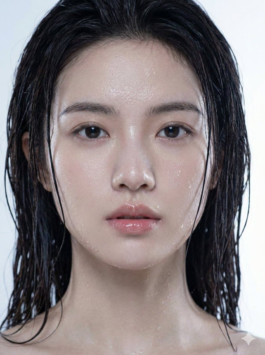 Hyper-Realistic Wet Skin Portrait (Macro Focus) — example 2