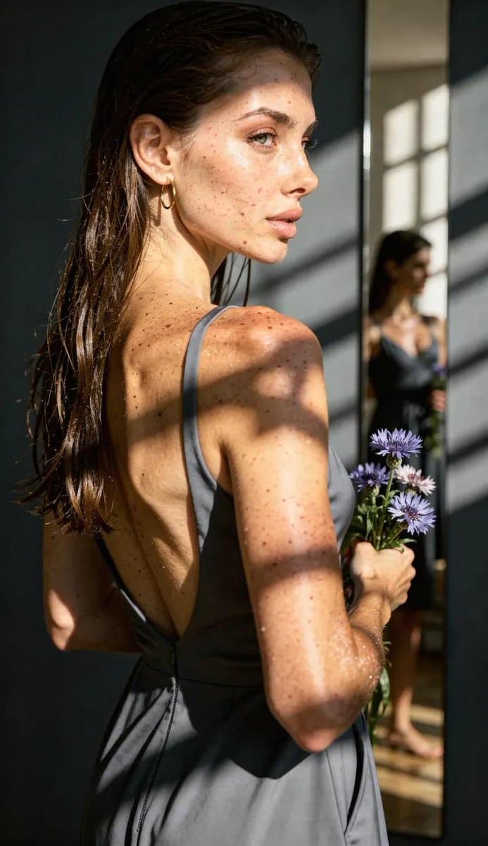 Poetic Realism Portrait with Light and Shadow Interplay — example 2