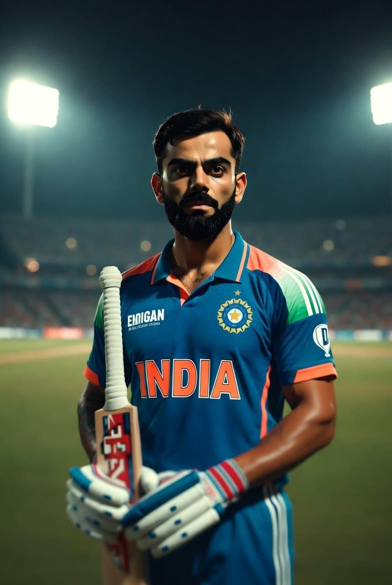 Dynamic Sports Photography Prompt for Virat Kohli — example 2