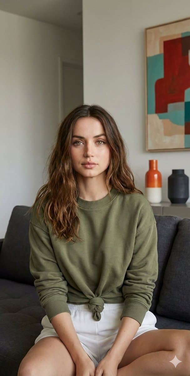 Ana de Armas Editorial Lifestyle Portrait in Modern Interior