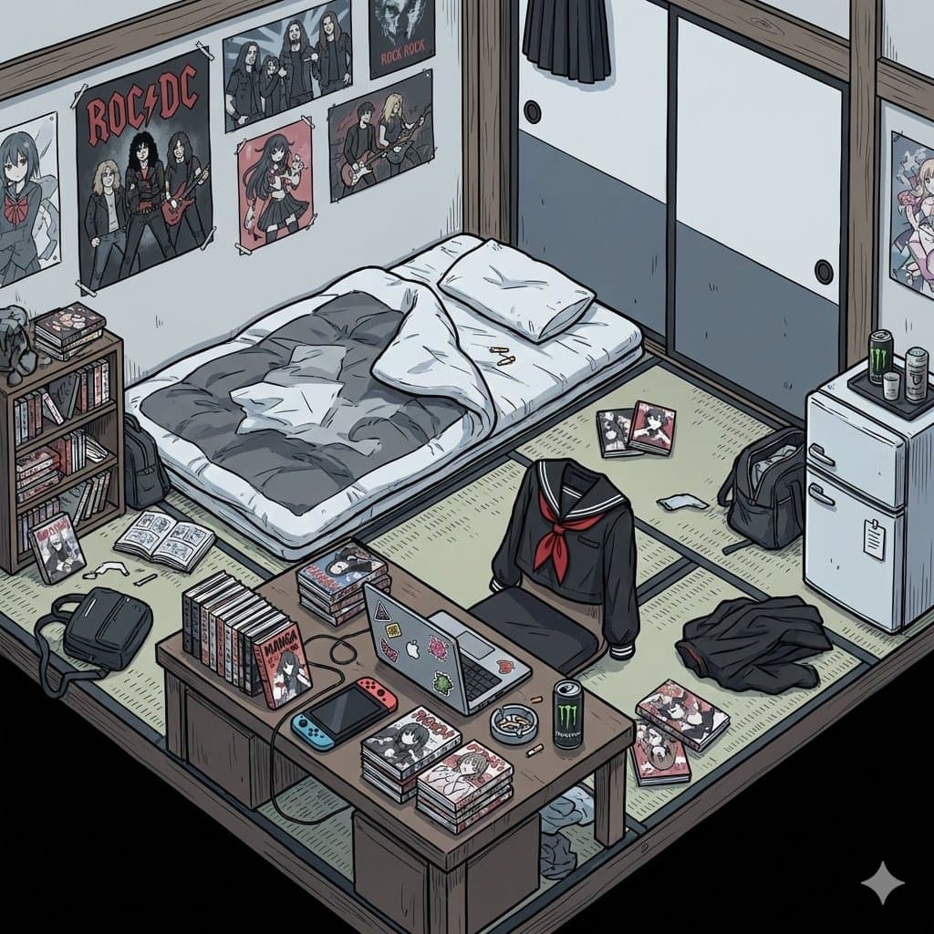 Generating an Isometric Room Illustration Based on a Character Concept — example 2