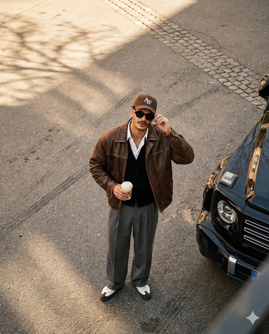 High-Angle Editorial Street-Style Photo