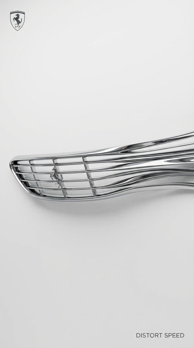 Surreal Minimalist Ferrari Print Ad — example 3