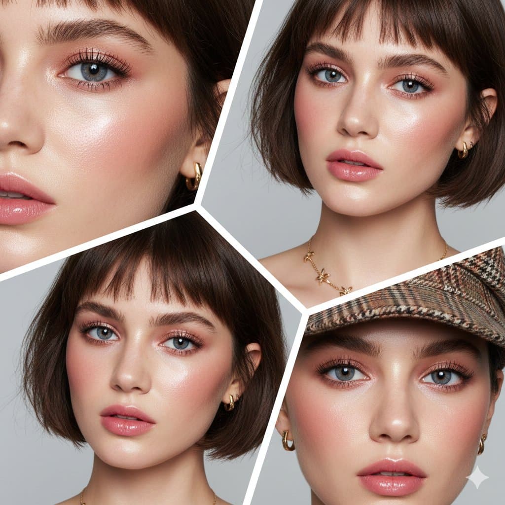 Hyper-realistic Beauty Editorial Collage (Structured JSON) — example 1