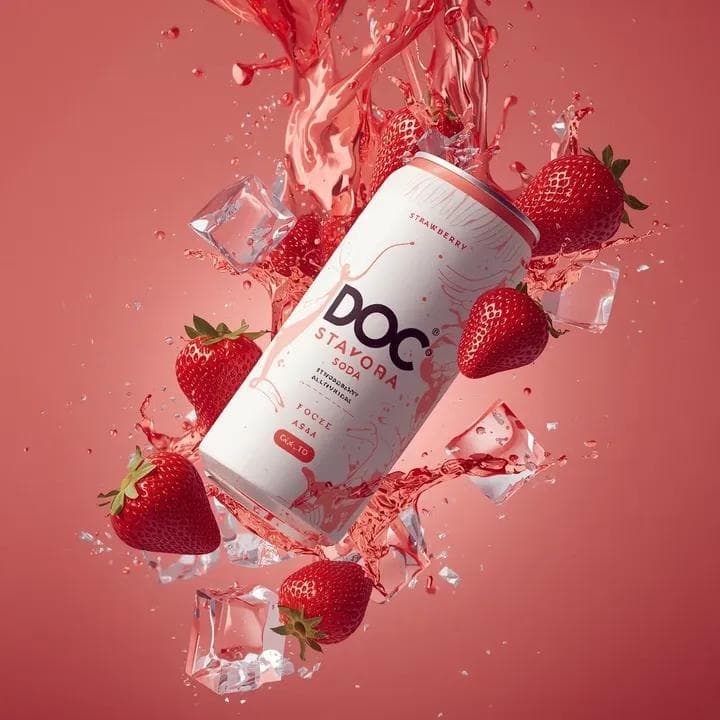 Hyper-photorealistic soda can product advertisement prompt