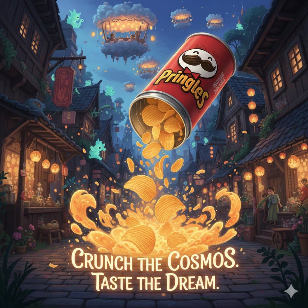 Surreal Studio Ghibli food advertisement prompt — example 1