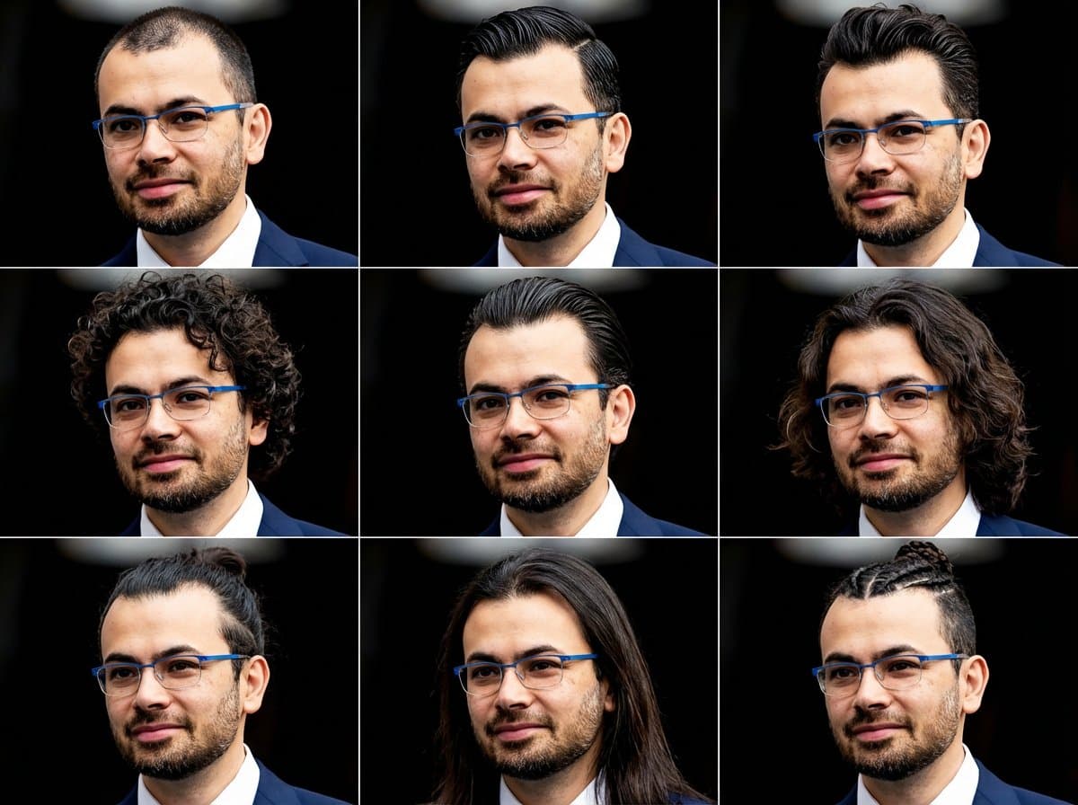 3x3 Hair Style Idea Grid Generation Prompt — example 1