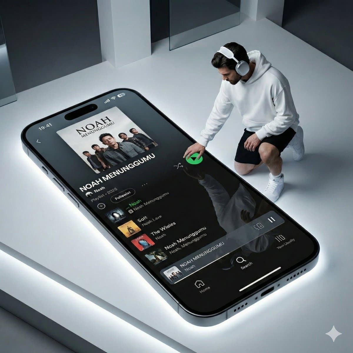 Futuristic Fashion Shot on Giant Smartphone Screen — example 2