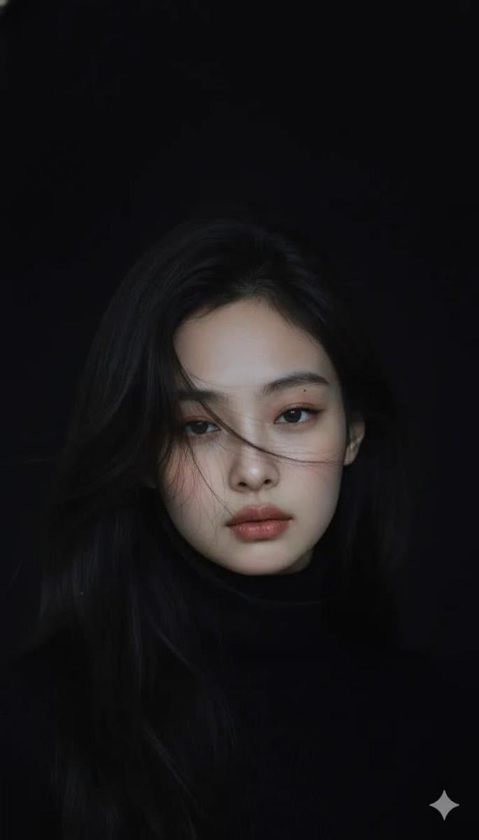Moody Cinematic Portrait in Black Turtleneck — example 1