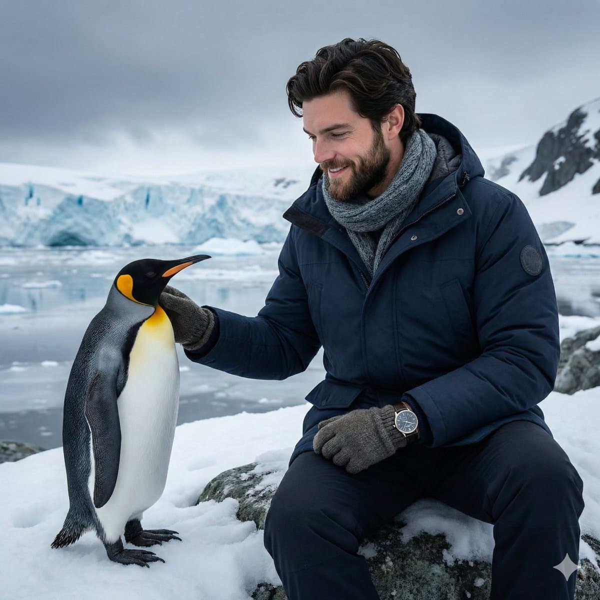 Antarctic Penguin Encounter Photograph Prompt — example 1