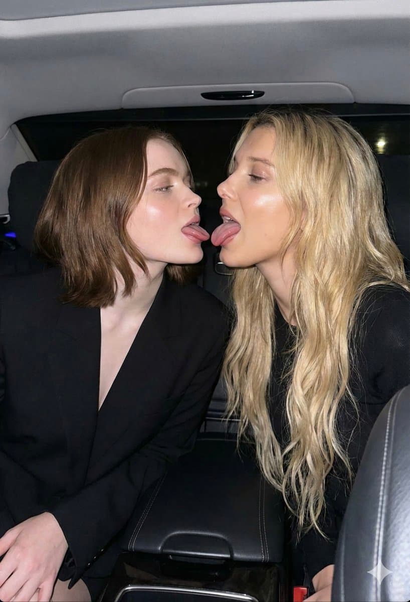 Sadie Sink and Millie Bobby Brown Candid Flash Photo Prompt