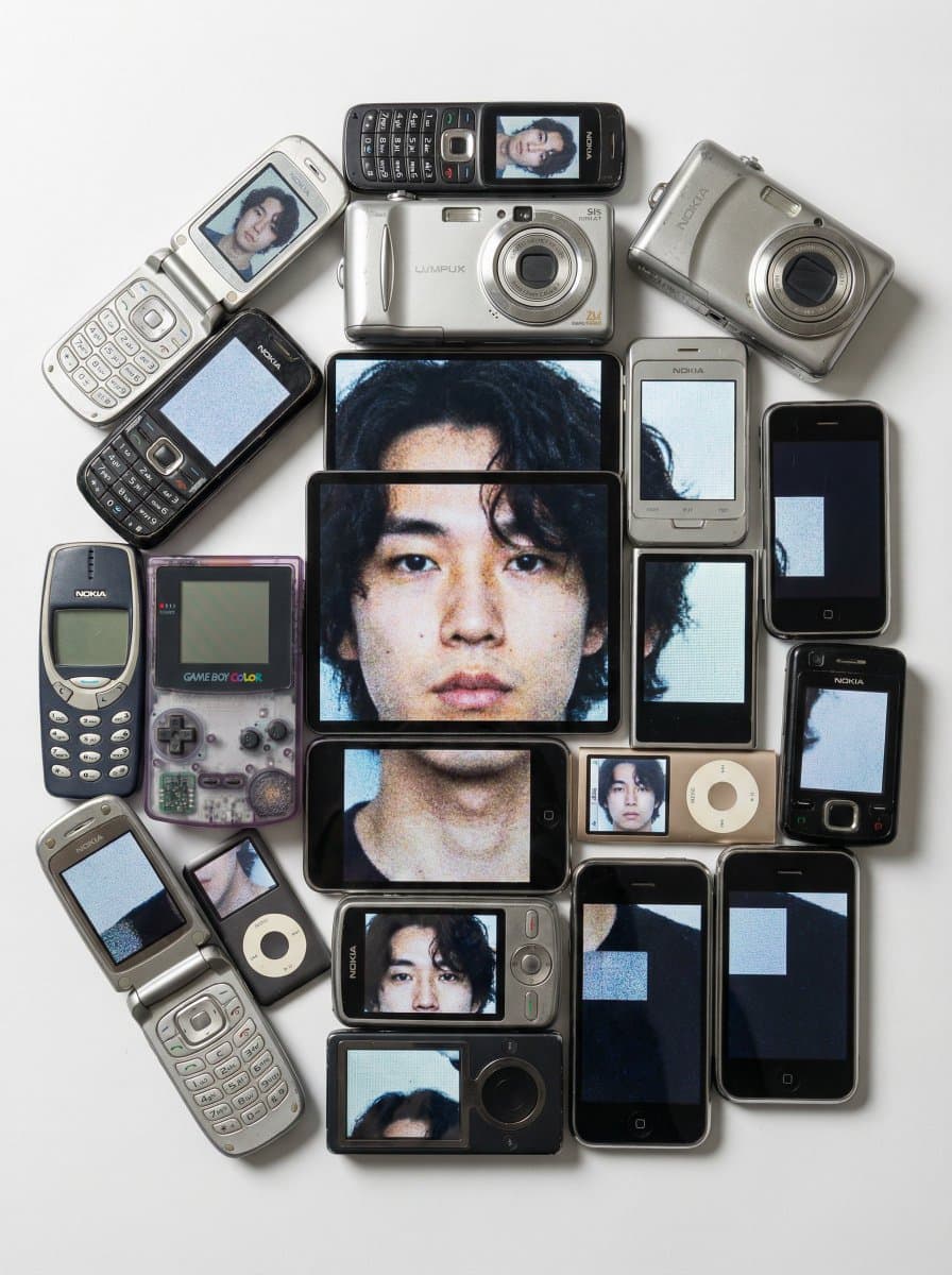 Y2K Tech Collage Portrait — example 2
