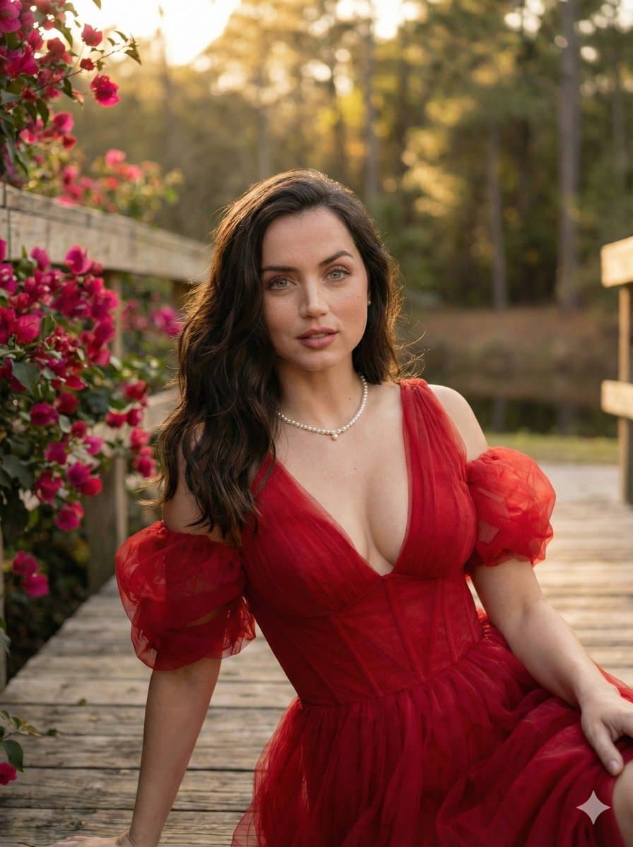 Ana de Armas in Red Gala Dress Fine-Art Photography (Duplicate) — example 1