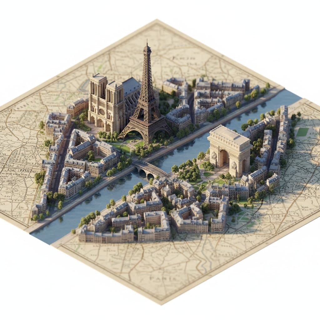 Photorealistic Diorama Isometric Map Prompt — example 1