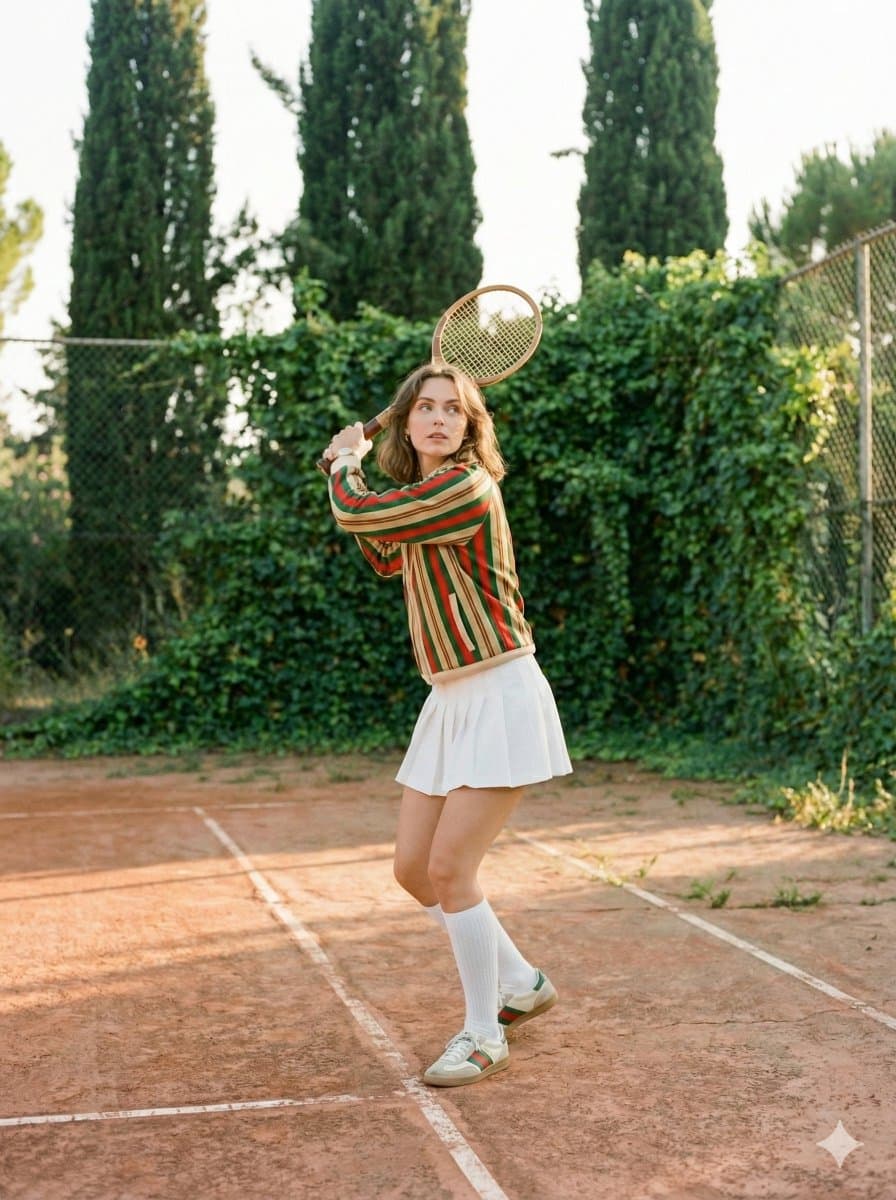 Vintage Tennis Editorial Shot Prompt — example 2