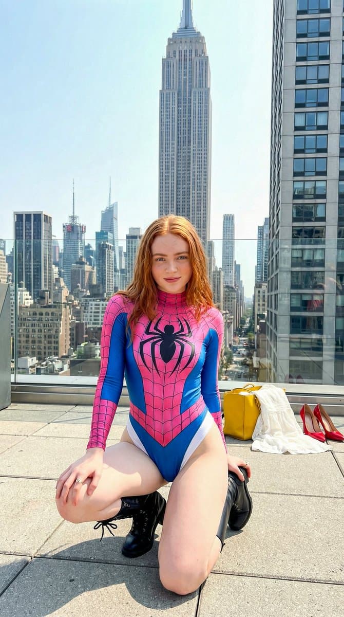 Photorealistic Spider-Girl Portrait with Voluminous Anatomy — example 2