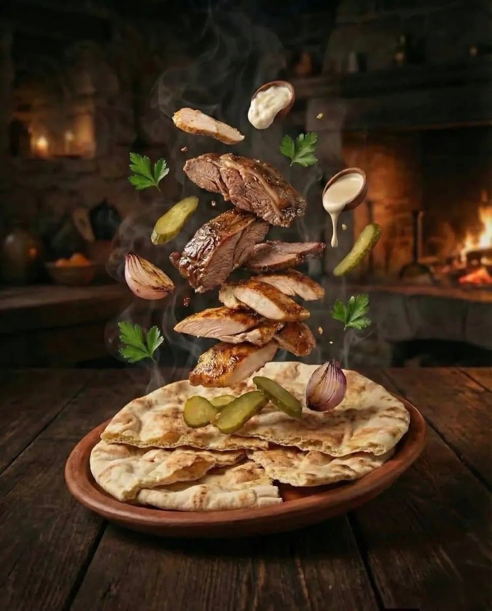 Hyper-realistic Deconstructed Middle Eastern Cuisine Prompt — example 1