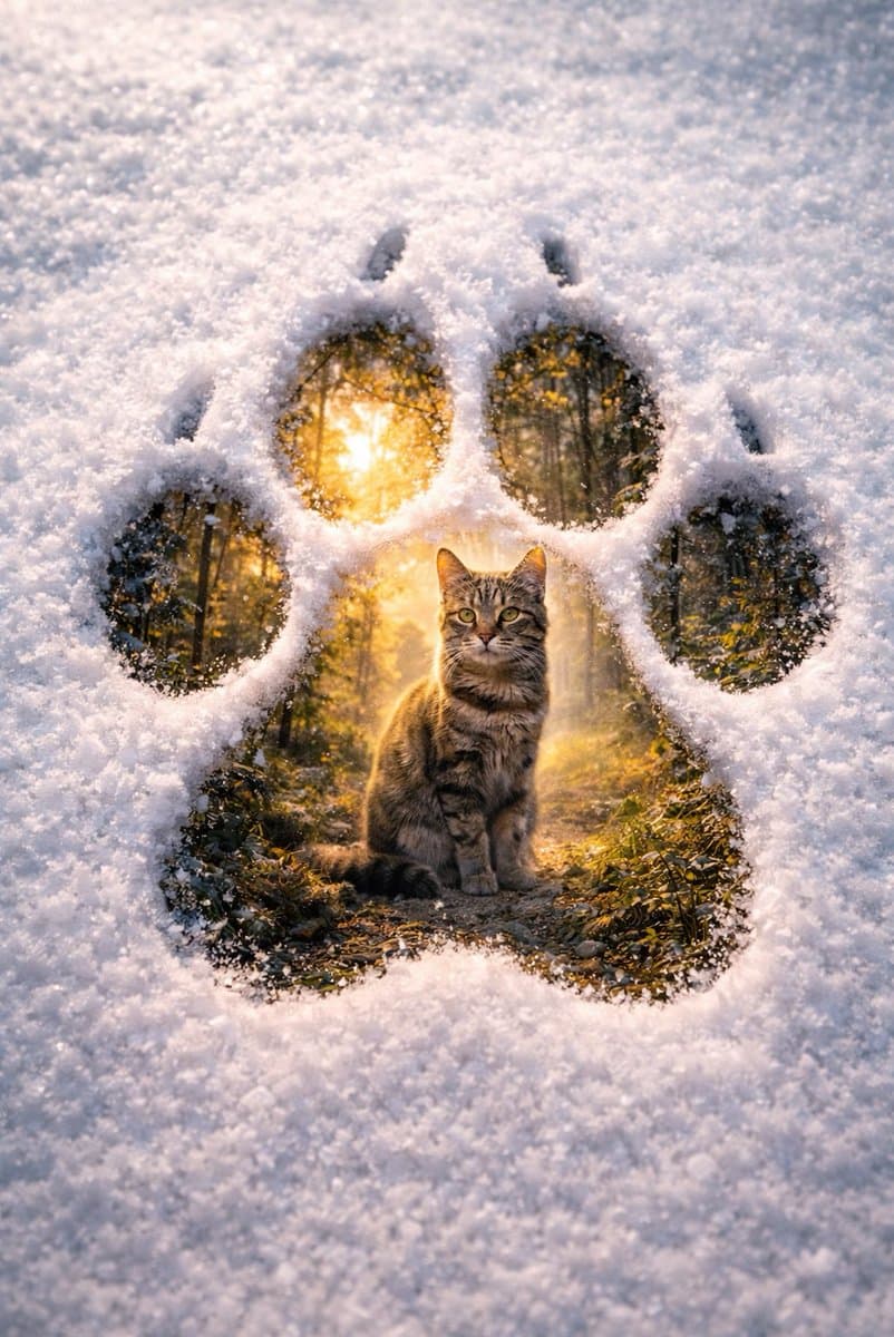 Surreal Pawprint Photo Manipulation Template — example 1