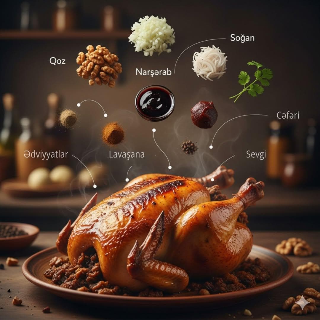 Cinematic Food Infographic of Levengi Chicken — example 1