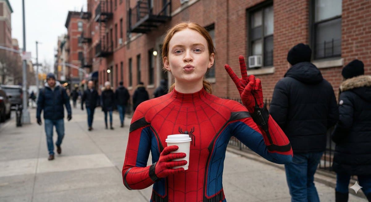 Ultra Photorealistic Spider-Girl Candid Portrait (Sadie Sink Likeness) — example 1