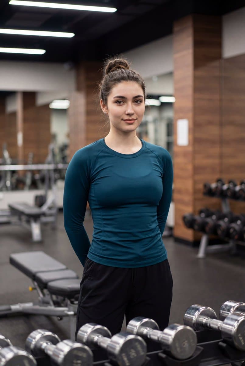 Indoor Fitness Lifestyle Portrait Prompt — example 1