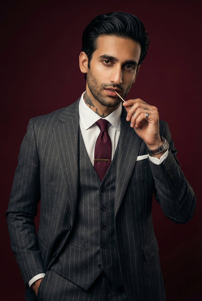 Noir Detective High-Fashion Portrait — example 1