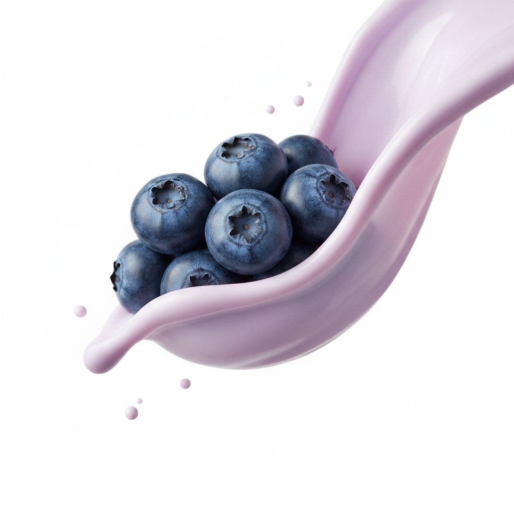 Macro Food Photography of Blueberries and Yogurt — example 1