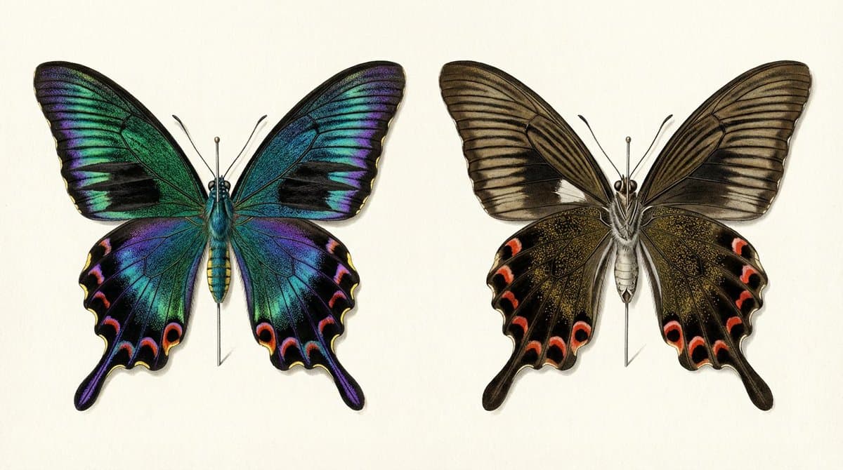 Generating a Butterfly Image with Selective Iridescence — example 1