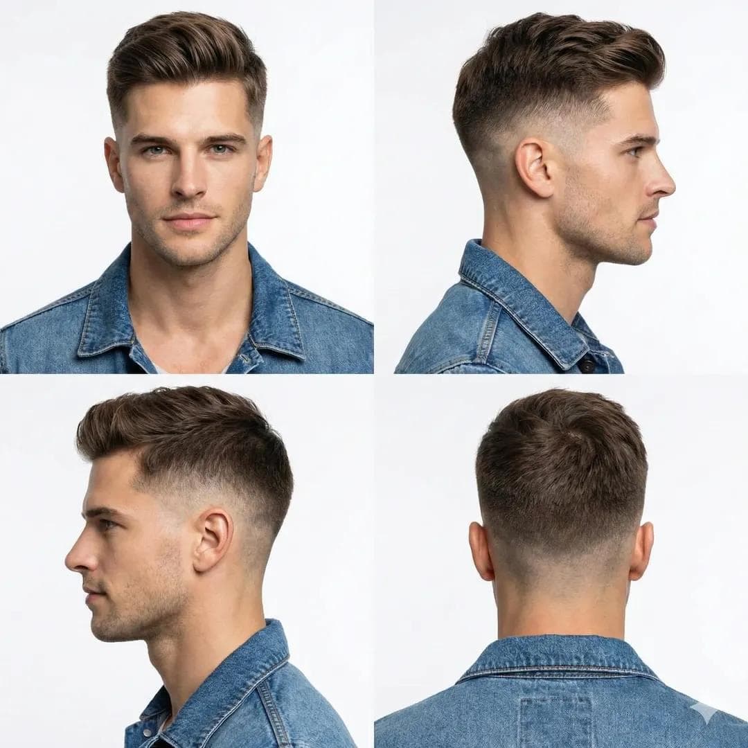 Professional Studio Portrait of a Man with a Skin Fade Haircut — example 1