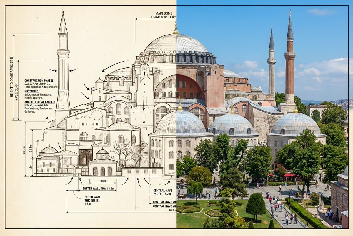 Side-by-Side Architectural Comparison of Hagia Sophia — example 1