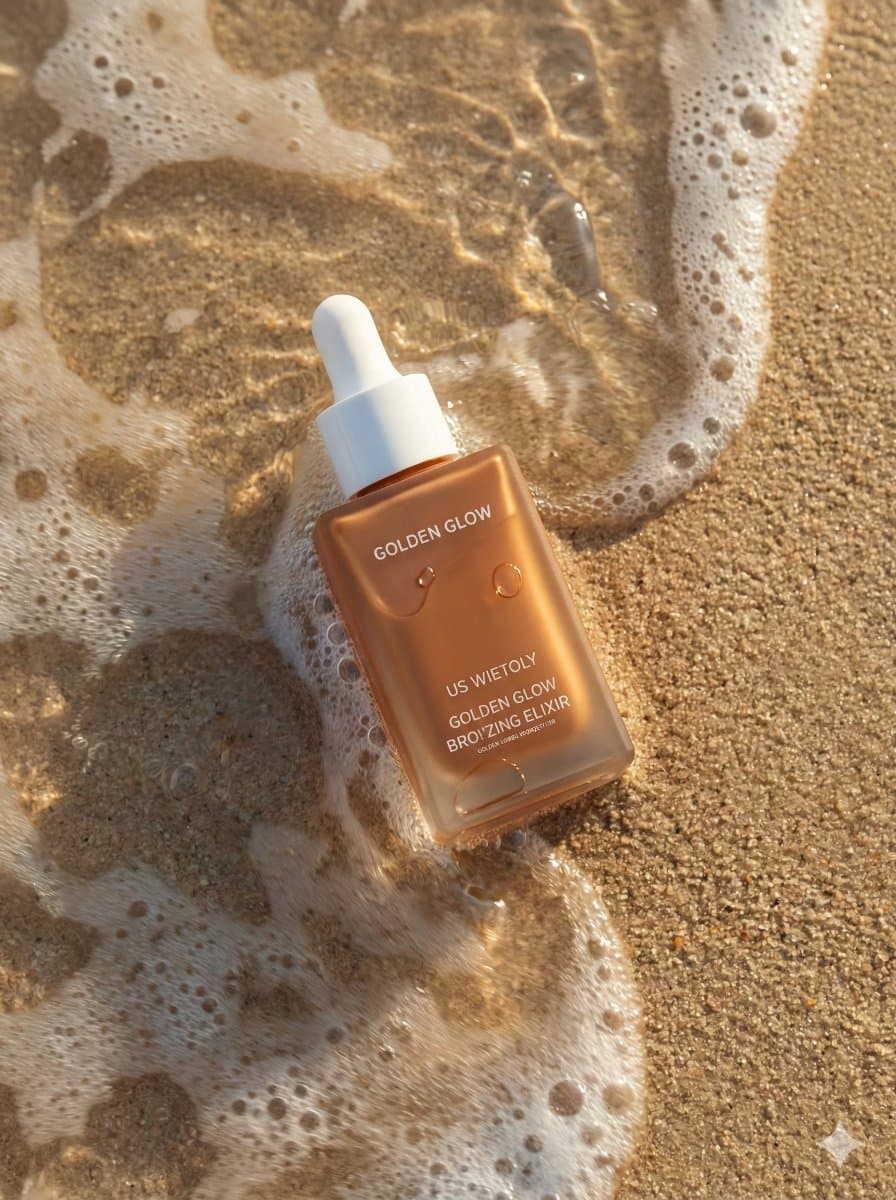 Ultra-Realistic Skincare Product Photography on Wet Beach Sand — example 2