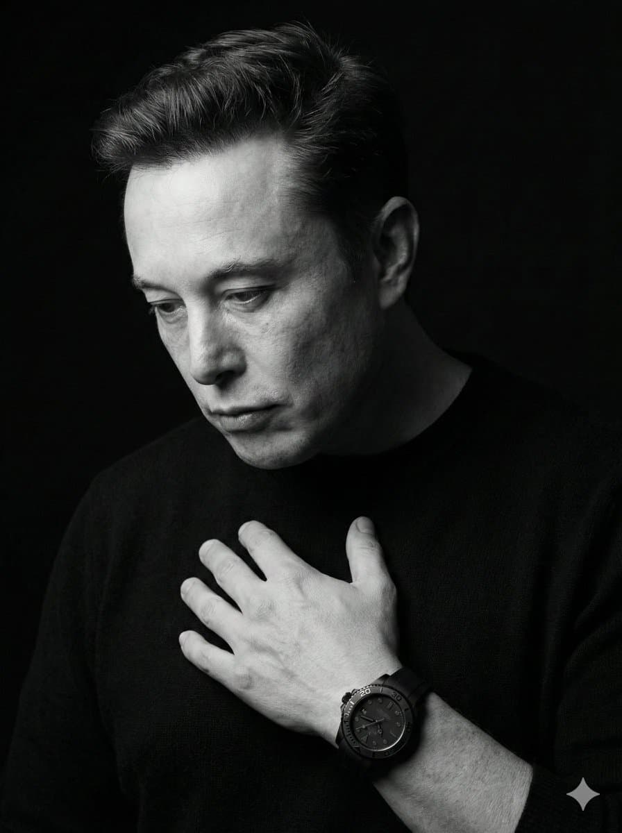Dramatic Black & White Portrait — example 1