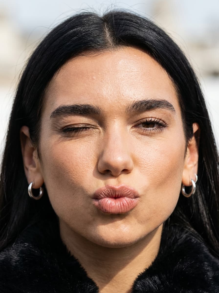 Macro Portrait with Wink and Pucker — example 2