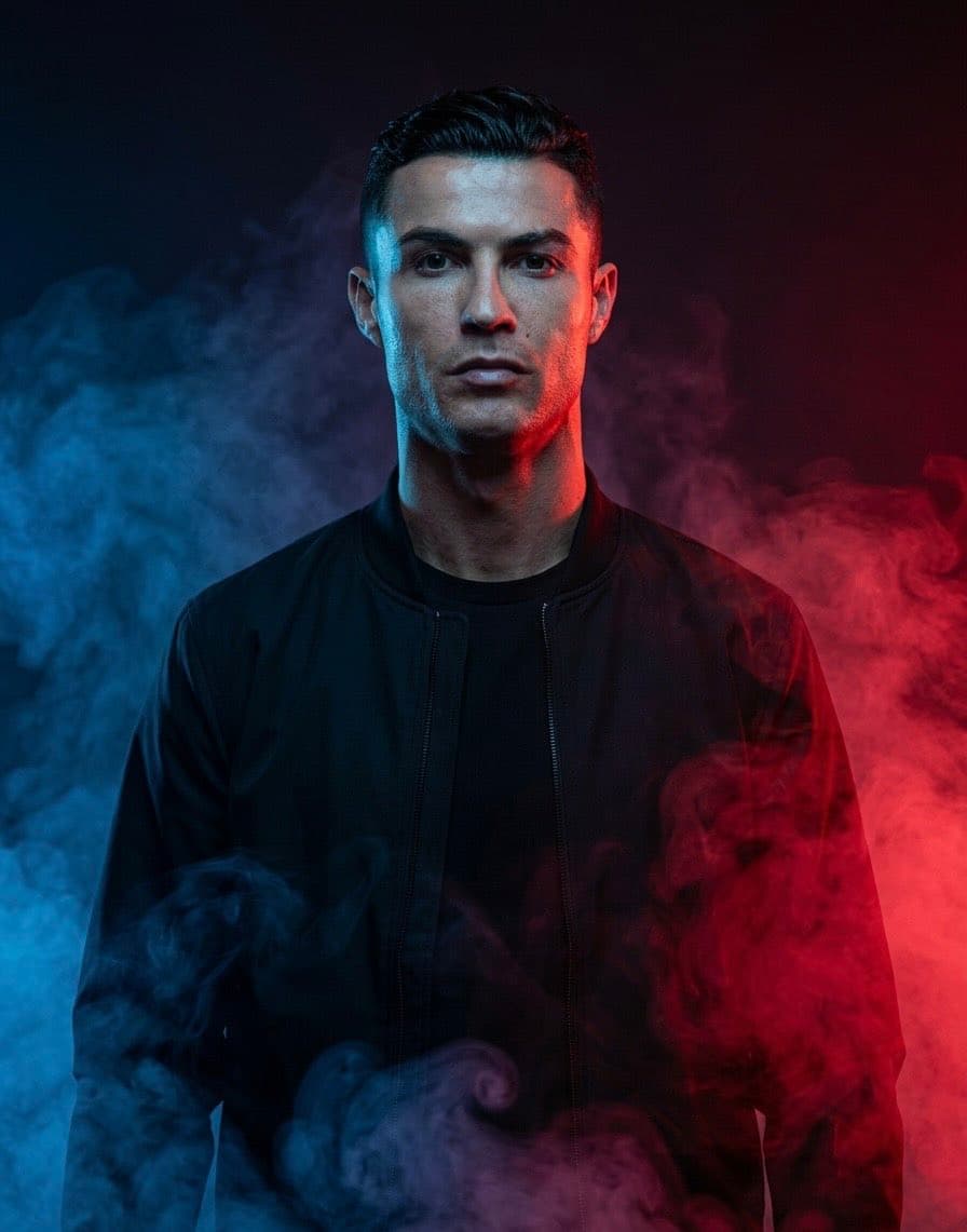 Cinematic Portraits of Famous Footballers and a Woman with Split Lighting