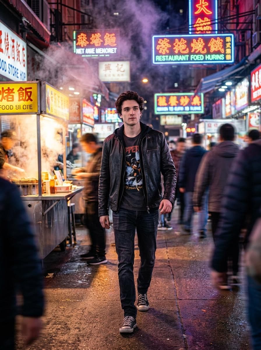 Cinematic Hollywood-Style Street Market Walk