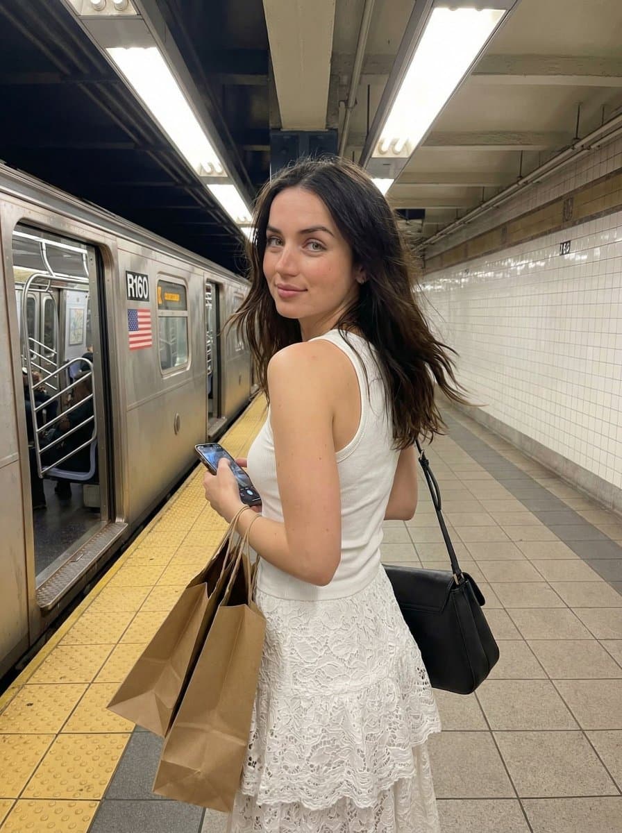 Candid Subway Platform Portrait
