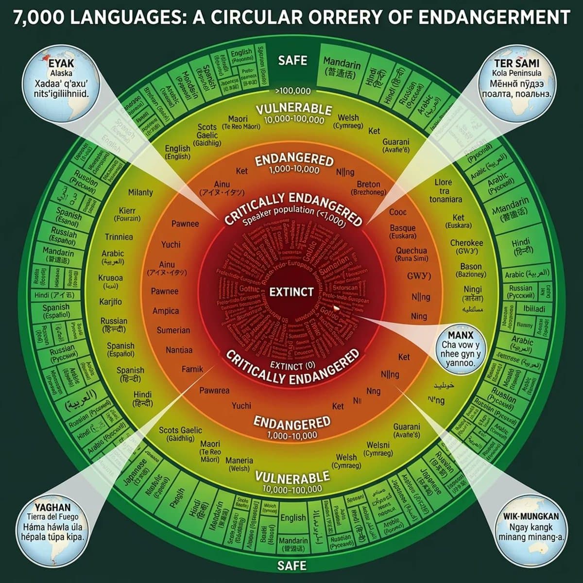 Circular Language Infographic — example 2
