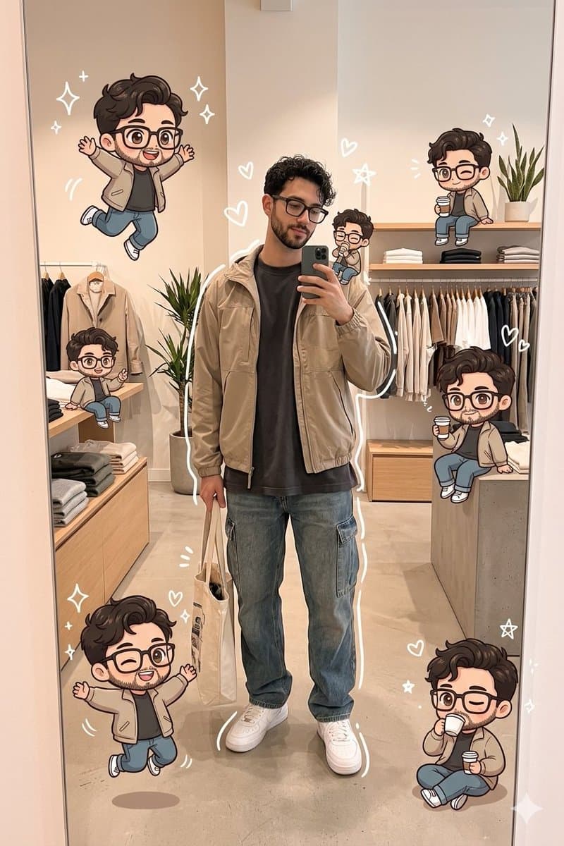 Kawaii Chibi Mirror Selfie