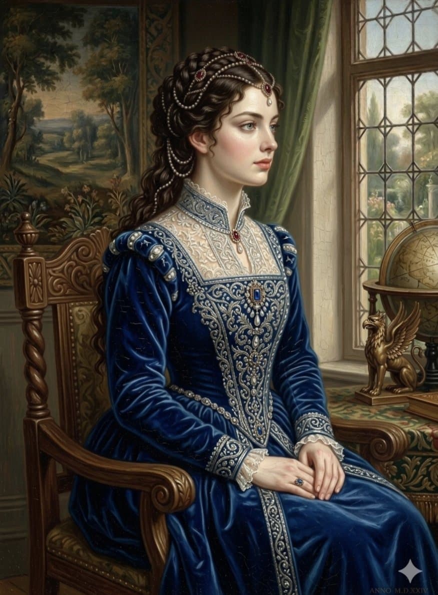 Renaissance Noblewoman Oil Portrait — example 3