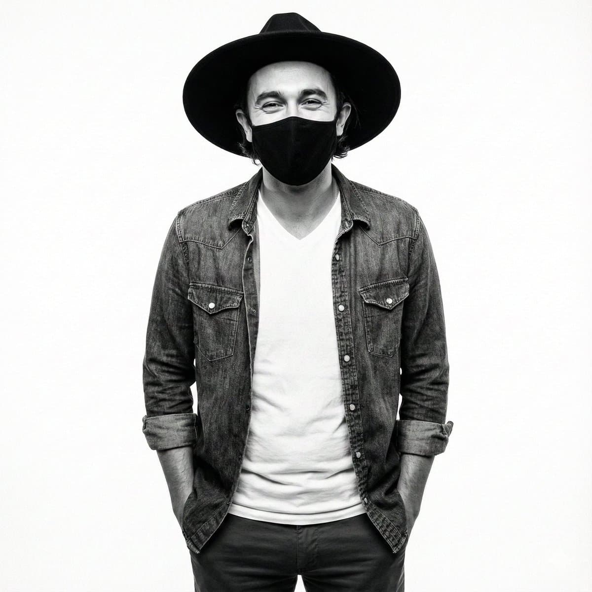 High-Contrast Monochrome Studio Portrait Prompt