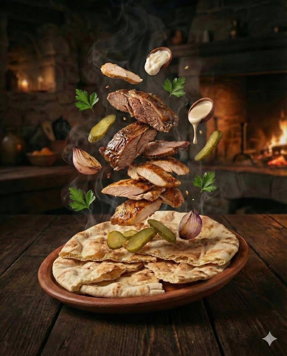 Cinematic Food Photography of Deconstructed Middle Eastern Cuisine — example 2