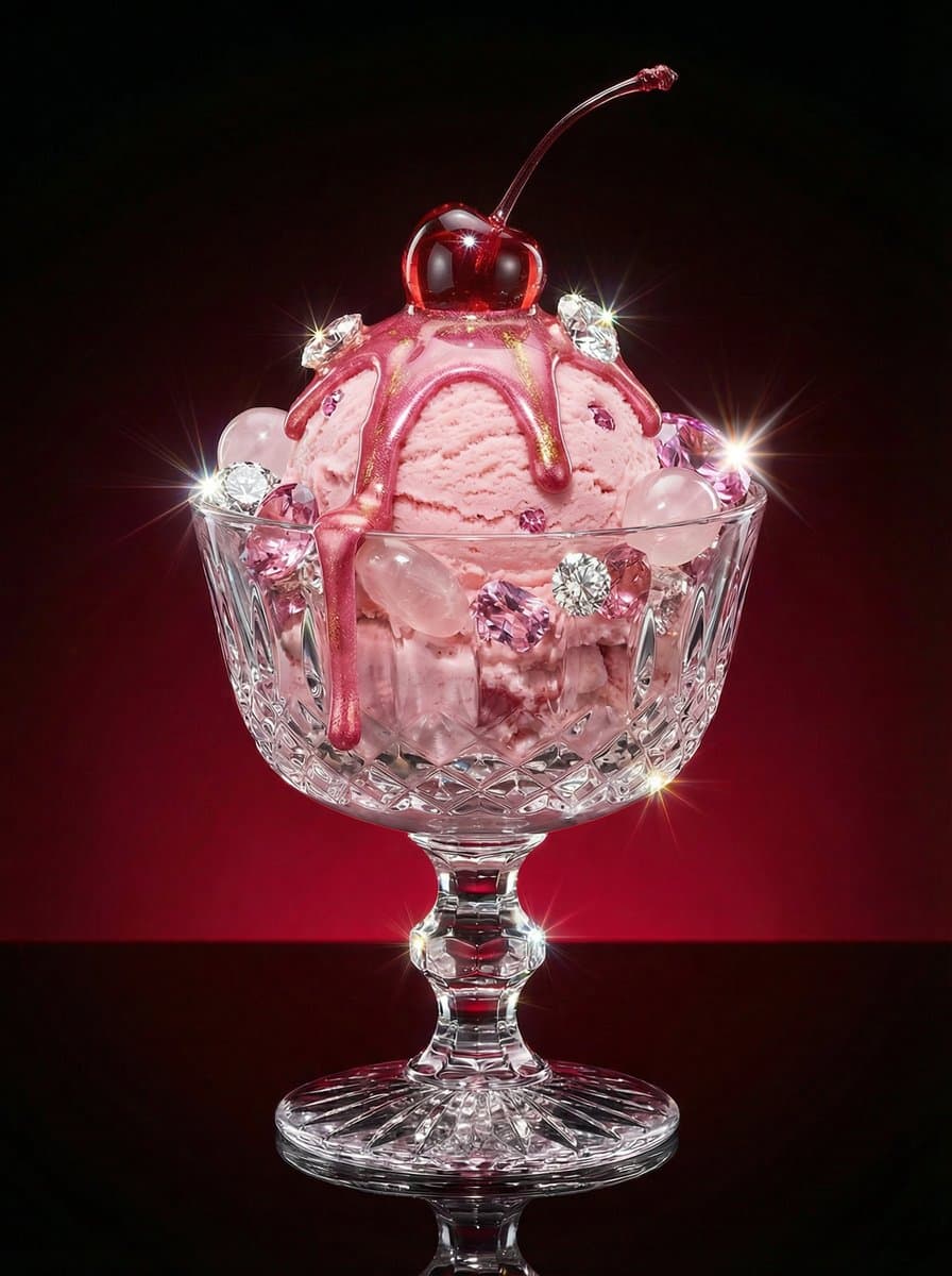 Luxury Dessert Still Life with Diamonds and Molten Center
