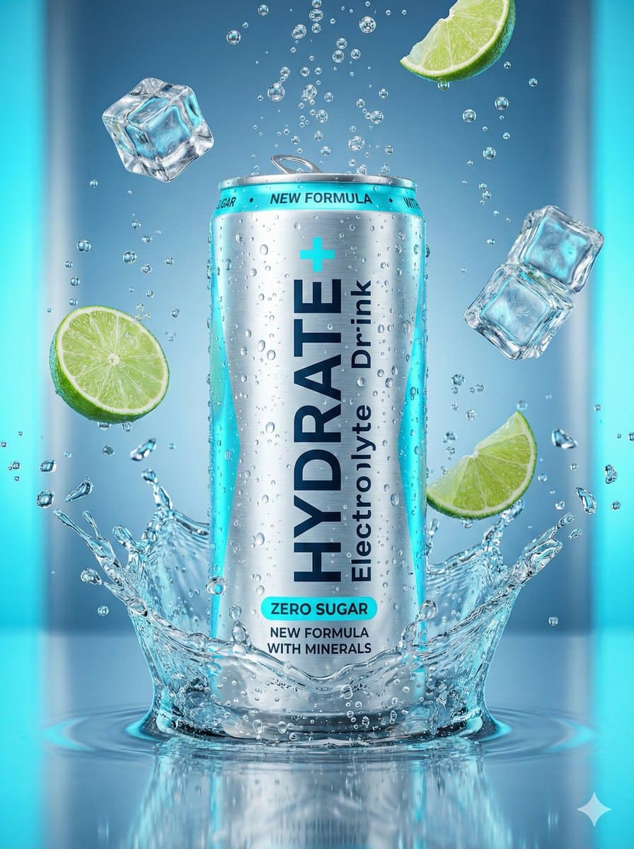 Hyper-Realistic Commercial Product Photography Showcase (Yogurt & Electrolyte) — example 2