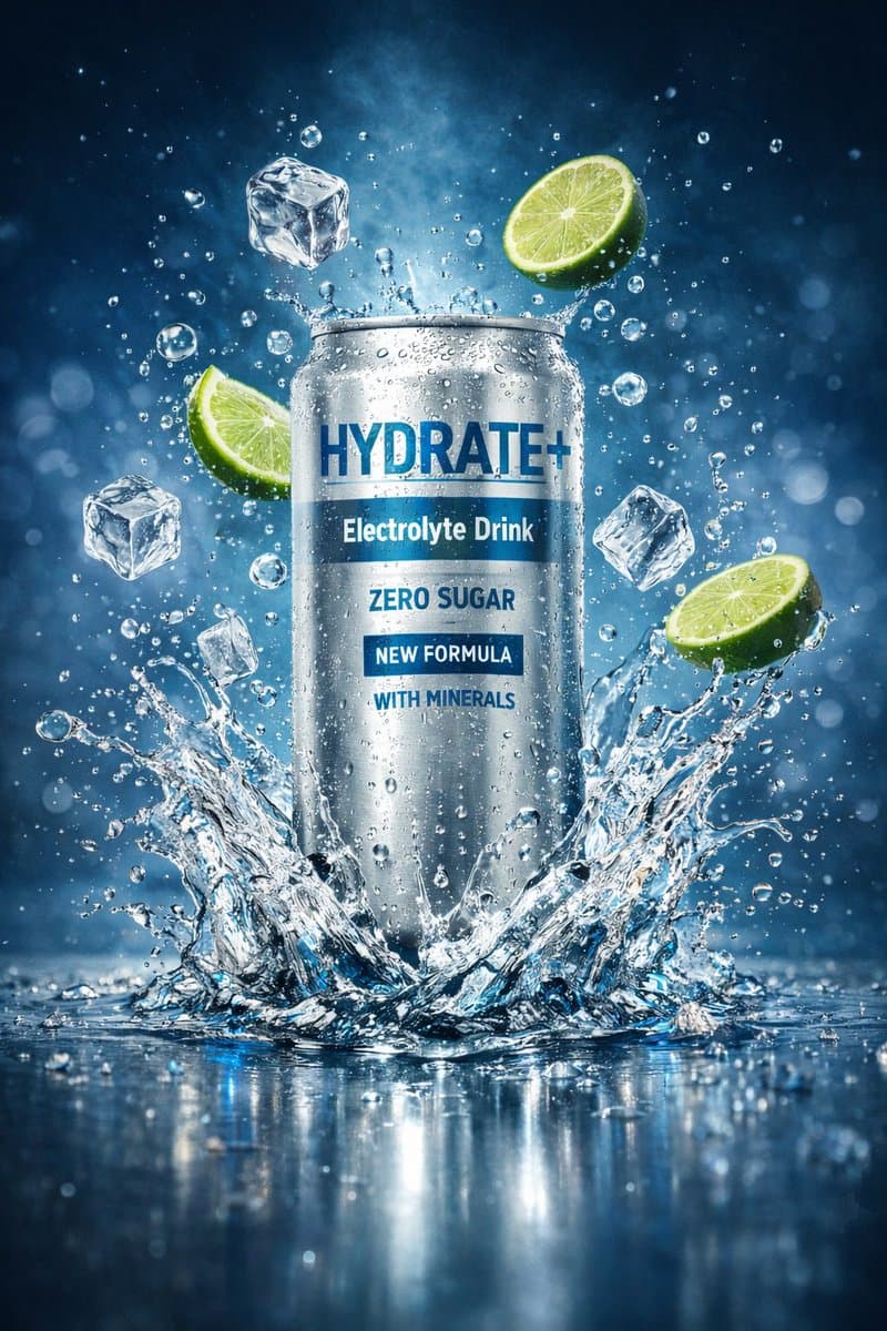 Hyper-Realistic Commercial Product Photography Showcase (Yogurt & Electrolyte) — example 4