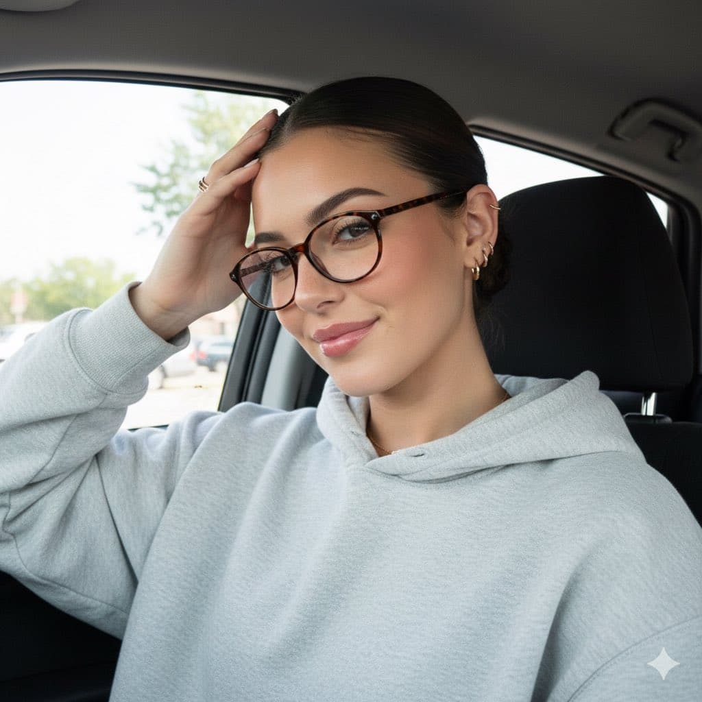 Detailed JSON Prompt for Car Selfie Portrait
